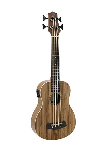 DIMAVERY UK-700 Bass-Ukulele. Zebra mit Tonabnehmer