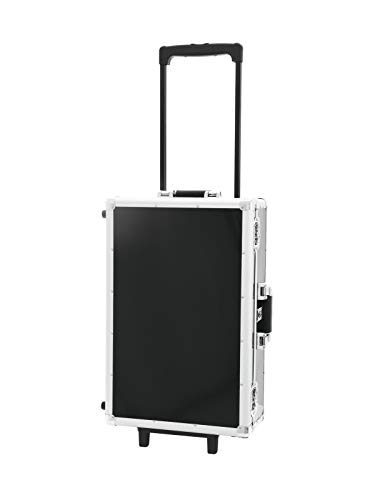 ROADINGER CD-Case schwarz 120 CDs mit Trolley | CD-Case mit schwarzem Aluminiumgehäuse und Teleskopgriff
