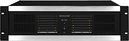 MONACOR STA-1504 Mehrkanal-PA-Verstärker mit integriertem Limiter schwarz, 244280