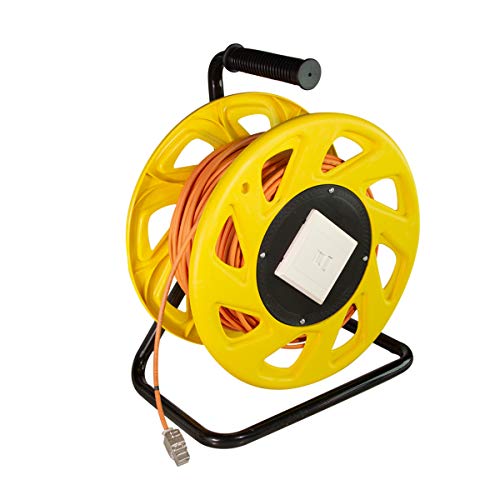 LogiLink CQ5090S Netzwerk Kabeltrommel CAT7A, S/FTP, RJ45 Keystone Buchsen (1200 MHz, 90m) orange
