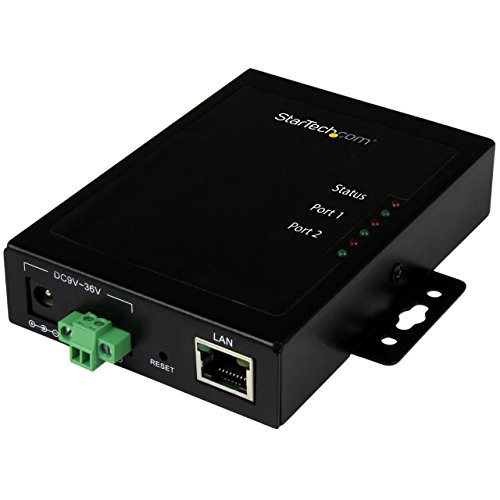 StarTech.com 2 Port Seriell auf IP Geräte Server, RS232, Metall und Montierbar, Serieller Geräte Server