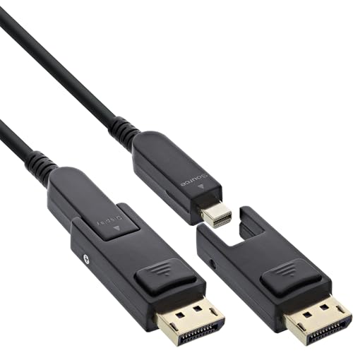 InLine DisplayPort 1.4 AOC Kabel, 8K 4K, 240Hz, abnehmbare Stecker, Länge 50m, 17250O