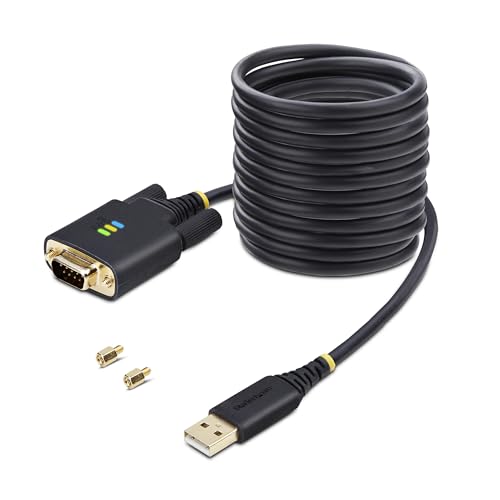 StarTech.com 3m USB auf Seriell Adapter, COM-Retention, FTDI, USB-A zu DB9 Kabel, USB RS232, Wechselbare Schrauben/Muttern