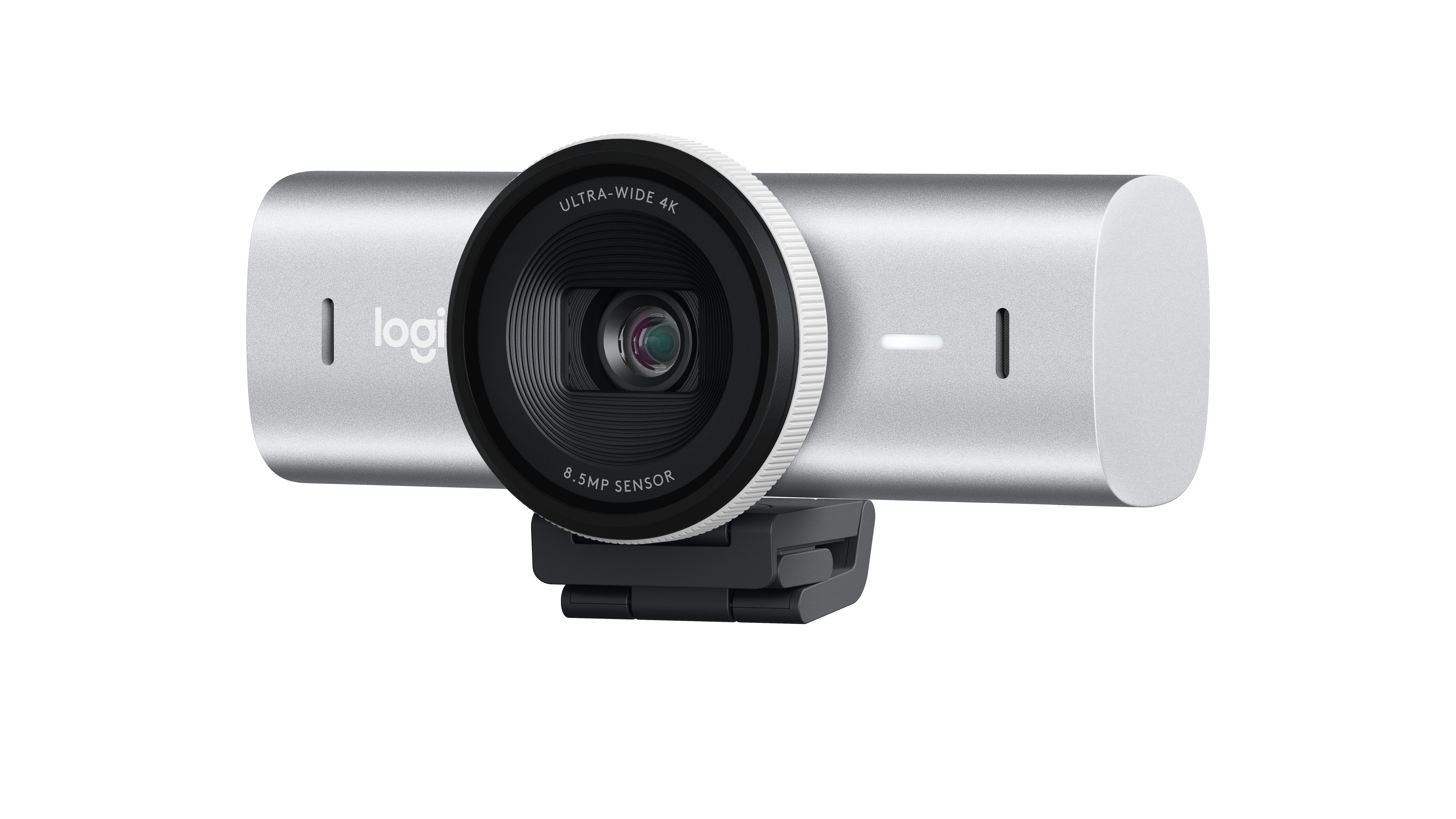 Logitech MX Brio Ultra HD 4K Collaboration and Streaming Webcam, 1080p at 60 FPS, Dual Noise Reducing Mics, Show Mode, USB-C, Webcam Cover, Works with Microsoft Teams, Zoom, Google Meet, Pale Grey