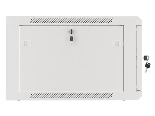 lanberg Wall-Mounted Installation Rack Cabinet 19'' 6U 600x600mm Gray (Glass Door)