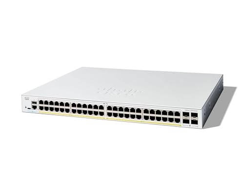 Cisco Catalyst 1300-48P-4G-Managed-Switch, 48-Port-GE, PoE, 4 x 1-GE-SFP, eingeschränkter Lebenszeitschutz (C1300-48P-4G)