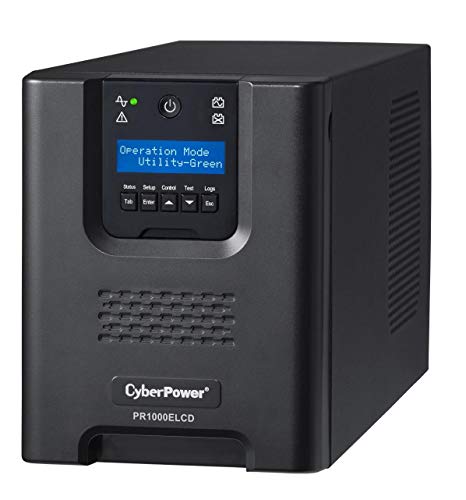 CyberPower Systems PR1000ELCD Line-Interactive Unterbrechungsfreie Stromversorgung (RJ-45, 12000mAh, 900 Watt, USB) schwarz 1000VA