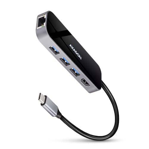 AXAGON Kompatibler HMC-6GL USB-Hub, 3X USB-3.0, 1x RJ-45, 1x HDMI
