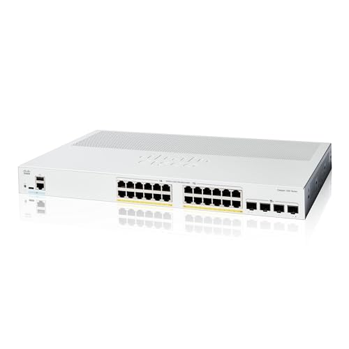 Cisco Catalyst 1200-24P-4X-Smart-Switch, 24-Port-GE, PoE, 4 x 10-GE-SFP+, eingeschränkter Lebenszeitschutz (C1200-24P-4X)