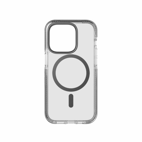 tech21 Evo Crystal MagSafe Schutzhülle für iPhone 14 Pro, transparent/graphitschwarz