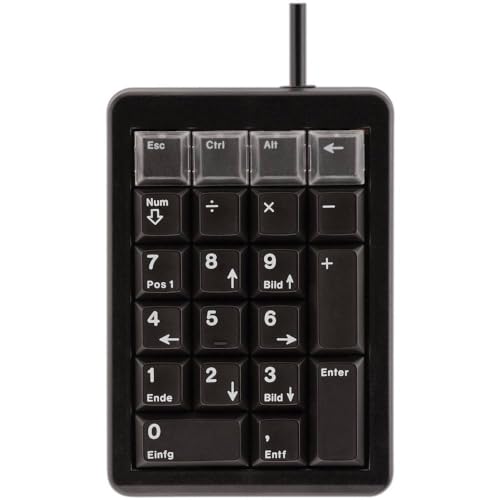CHERRY G84-4700, Programmierbares Keypad, Deutsches Layout mit Numerik-Block, Kabelgebunden (USB-Anschluss), Plug & Play, Mechanische ML Switches, Schwarz