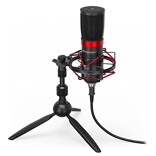 ENDORFY Solum Streaming T, Mikrofon PC Plug&Play USB für Gaming, Streaming, Podcasts, ASMR, Kompatibel mit PC, Mac, PS4, PS5, Xbox, Stummschaltungstaste, Popfiltr, Dreibein-Stativ, EY1B003