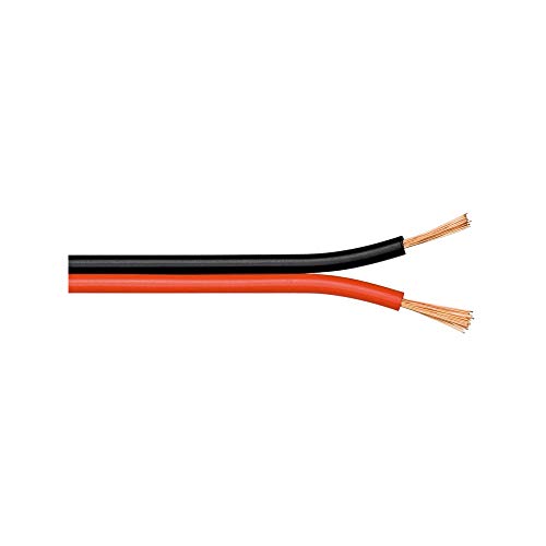Goobay 67740 Lautsprecherkabel 2x4mm² CCA Litze / Boxenkabel Audio Kabel Meterware / Speaker Cable Litzenkabel Audiokabel / Subwoofer Kabel / Rot Schwarz / 50m