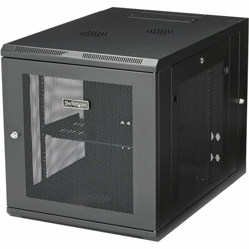StarTech.com 4-Pfosten 12HE Wand Netzwerkschrank mit 1HE Fachboden, 19" Wand Server Rack für IT / Daten Computer Ausrüstung