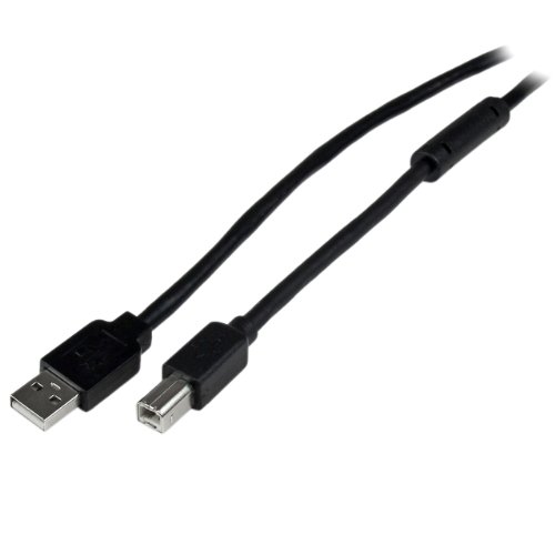 StarTech.com 20m aktives USB 2.0 A auf B Kabel - Stecker/Stecker - USB Druckerkabel 1x USB A / 1x USB B - Schwarz