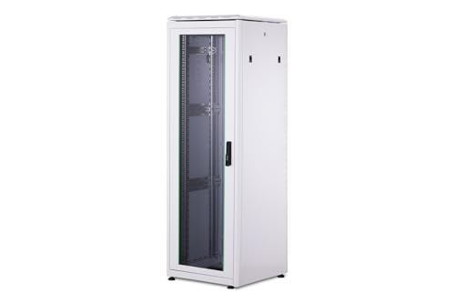 DIGITUS Netzwerkschrank - 19-Zoll Rack 36HE - 60x60 cm - Unique Serie - Traglast 800 kg - Nutztiefe 543 mm - Grau