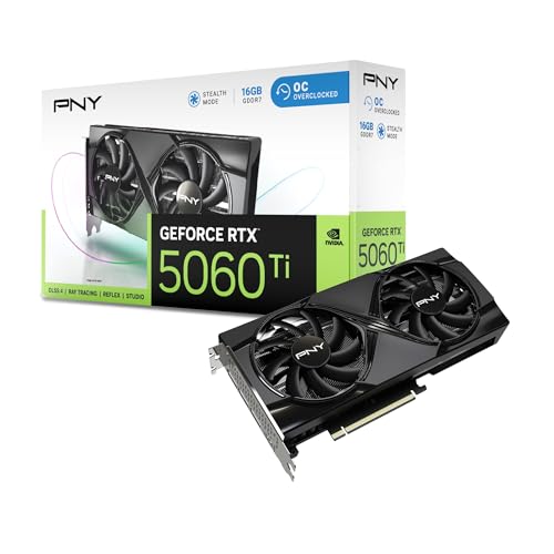PNY GeForce RTX™ 5060 Ti GPU Overclocked Dual Fan DLSS 4 16GB