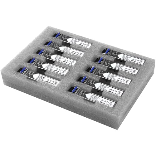 StarTech.com Gigabit LWL SFP Transceiver Modul, Cisco GLC-LH-SMD kompatibel, SM/MM LC, 10km/550m, Mini GBIC 10er Pack, 1000Base-LX/LH
