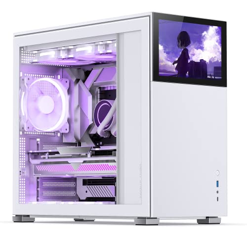 Jonsbo D41 Screen ATX Gehäuse, gehärtetes Glas, Weiß