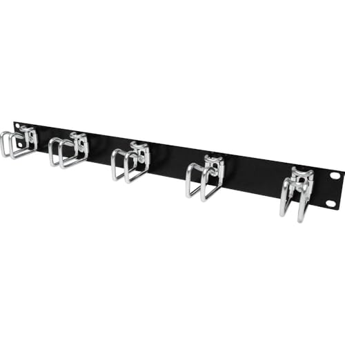 Rittal DK Rangierpanel 1 HE mit Stahlbuegeln, 5502205, Schwarz, Silber
