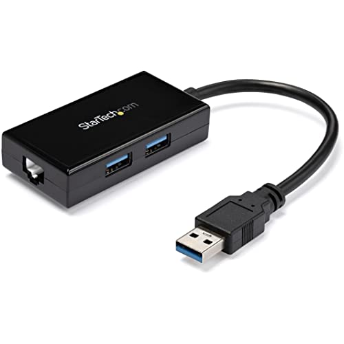 StarTech.com USB 3.0 auf Gigabit Netzwerk Adapter mit 2 Port USB Hub - Native Treiber-Unterstützung (Windows, Mac und Chrome OS)