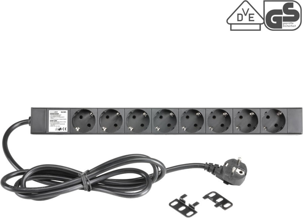 Rack Steckdosenleiste Adam Hall 87471 19" Stromverteiler schwarz zur Rackmontage