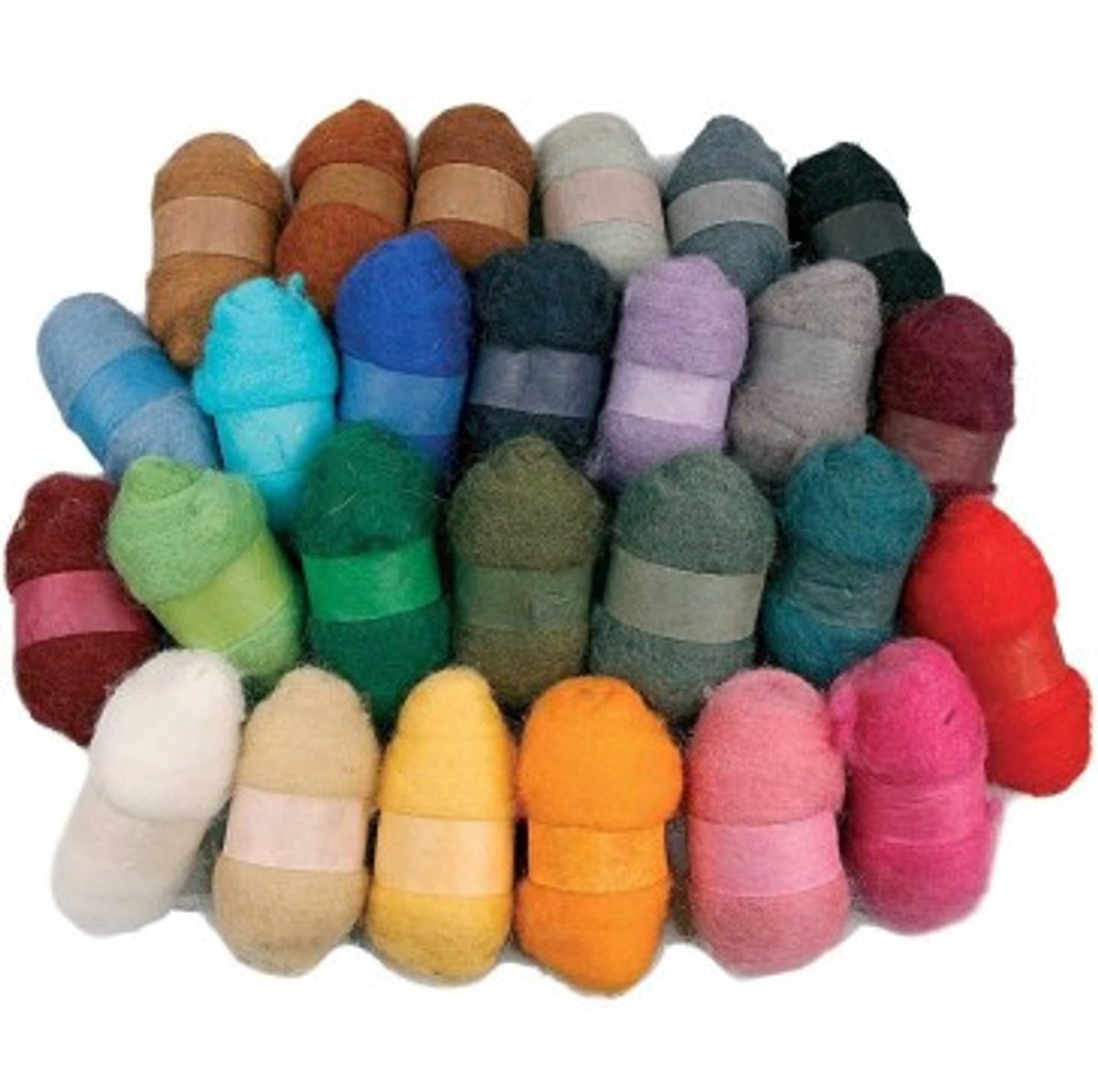 Wolle zum Nadelfilzen 26x25g Farbenmix