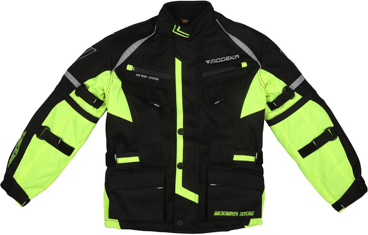 MODEKA Tourex Kids II, Children's motorcycle jacket, Black Yellow