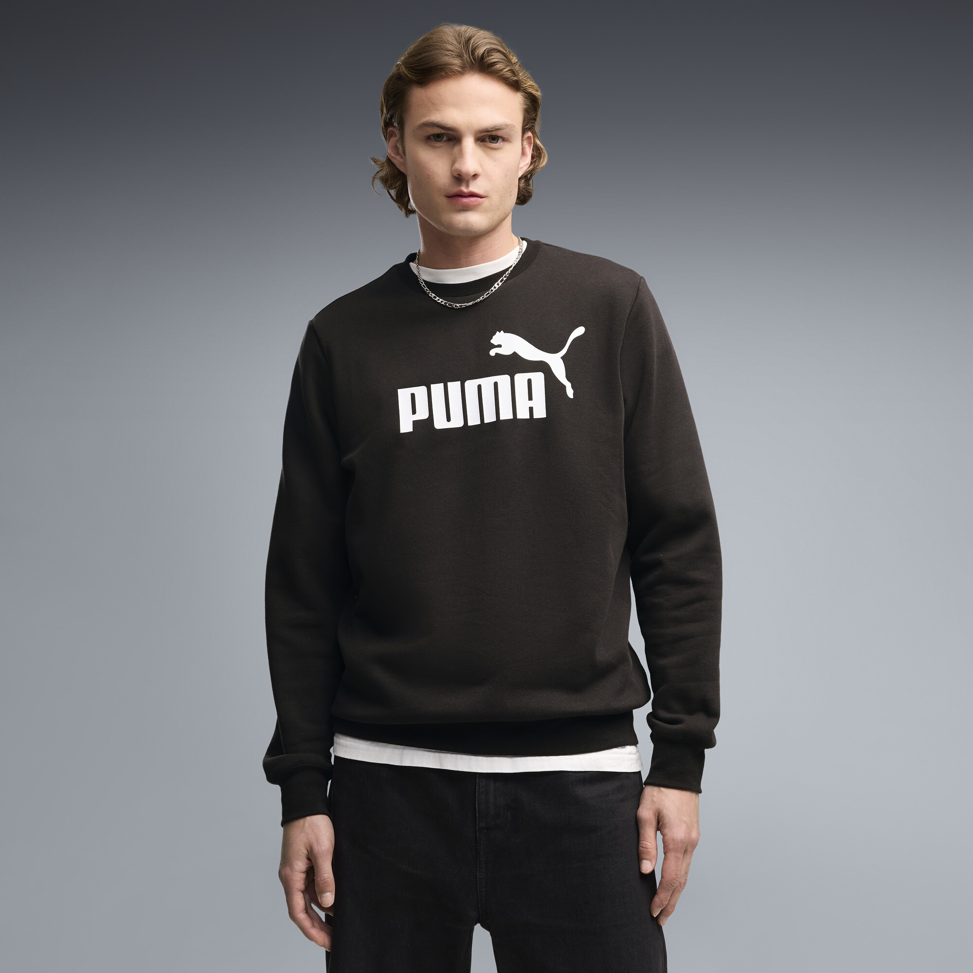 PUMA Essentials No. 1 Logo Crewneck Herren, Schwarz, L