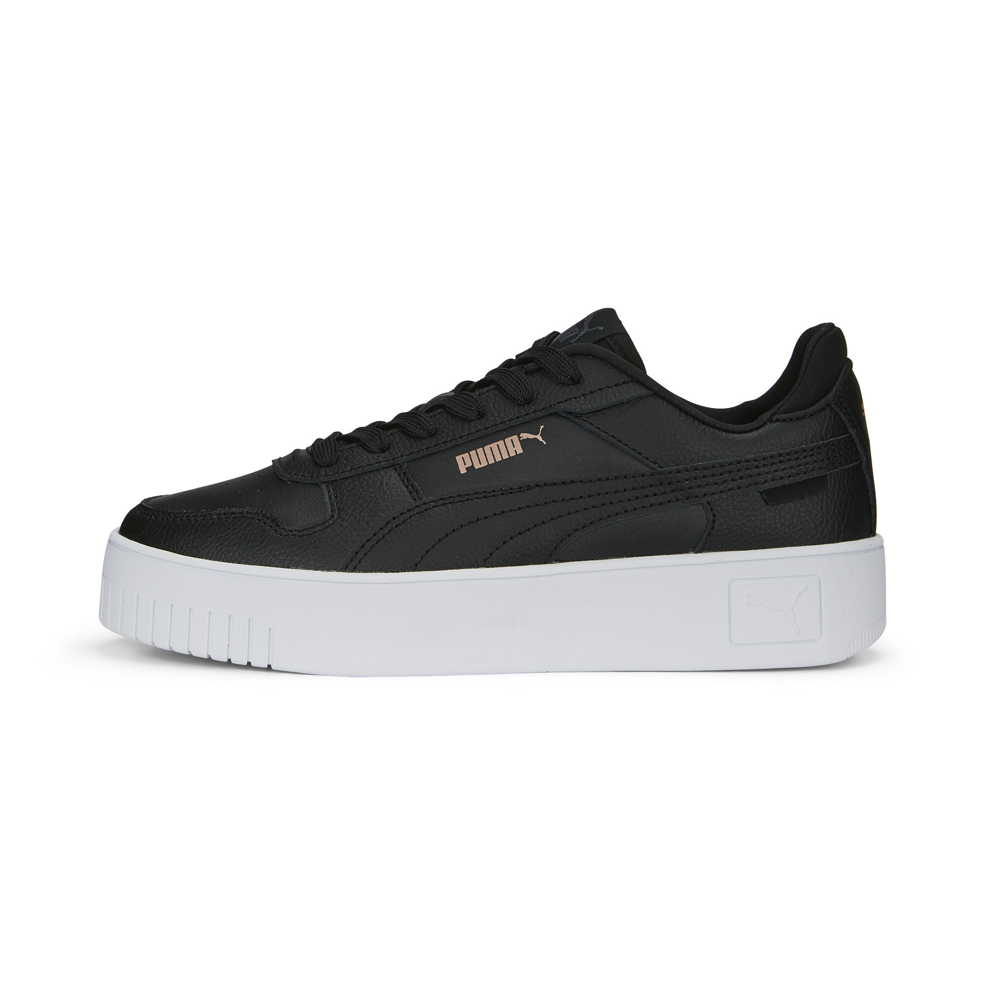 PUMA Carina Street Sneakers Damen, Schuhe, Schwarz/Schwarz/Rose Gold, 42.5