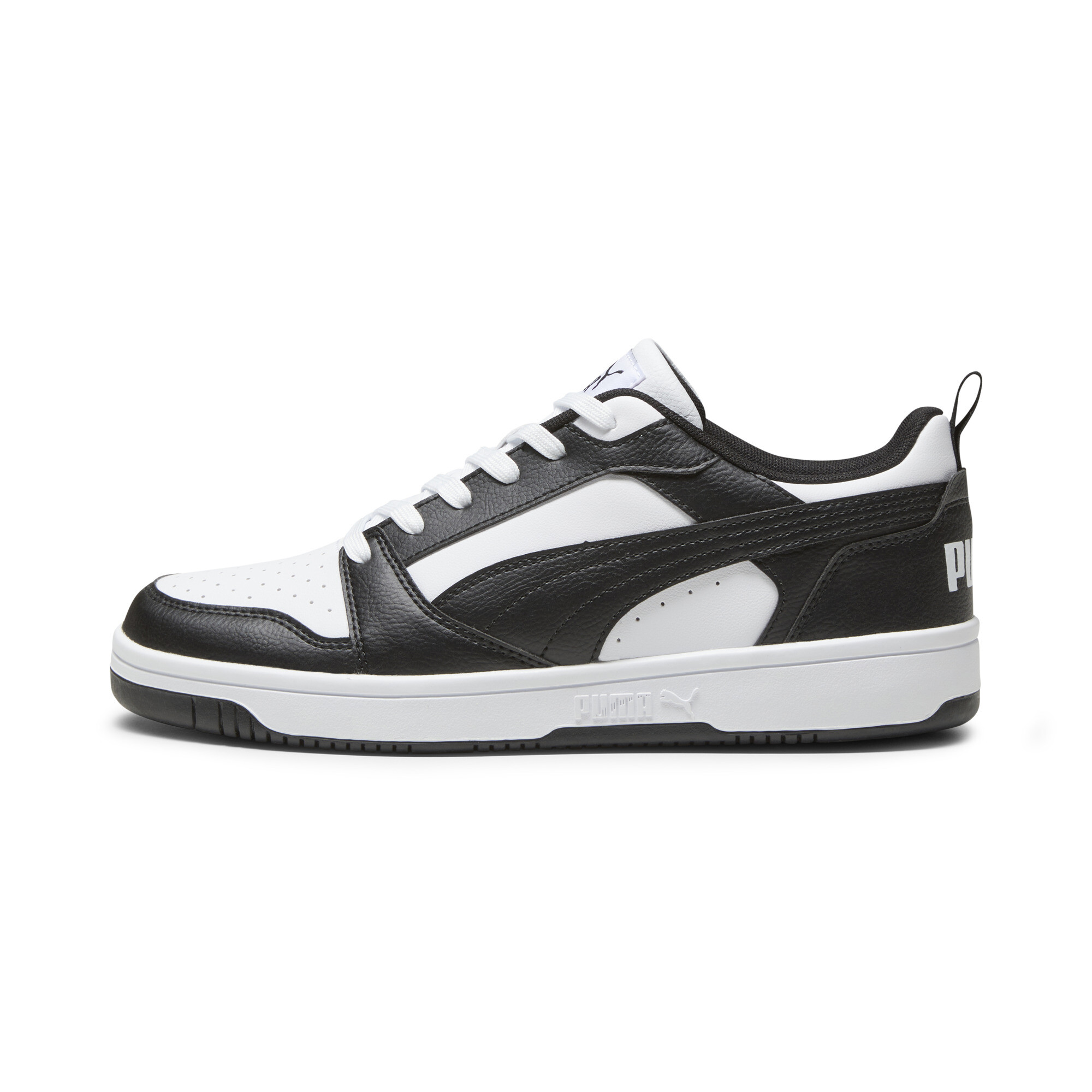 PUMA Rebound V6 Low Sneakers, Schuhe, Weiß/Schwarz/Weiß, 47