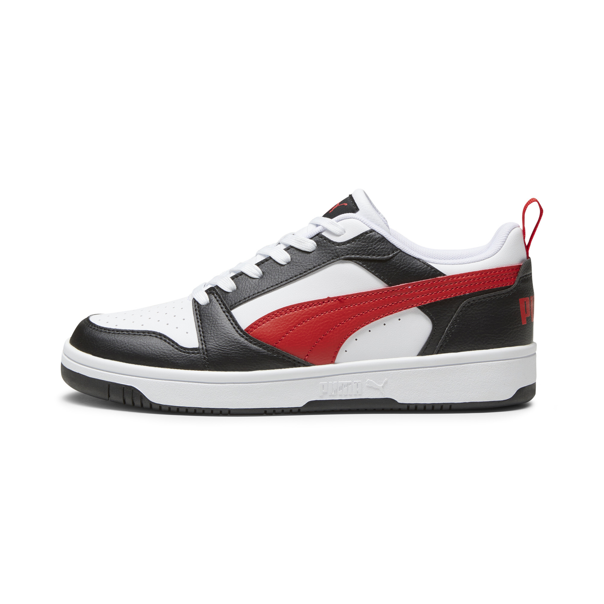 PUMA Rebound V6 Low Sneakers, Schuhe, Weiß/Rot/Schwarz, 48