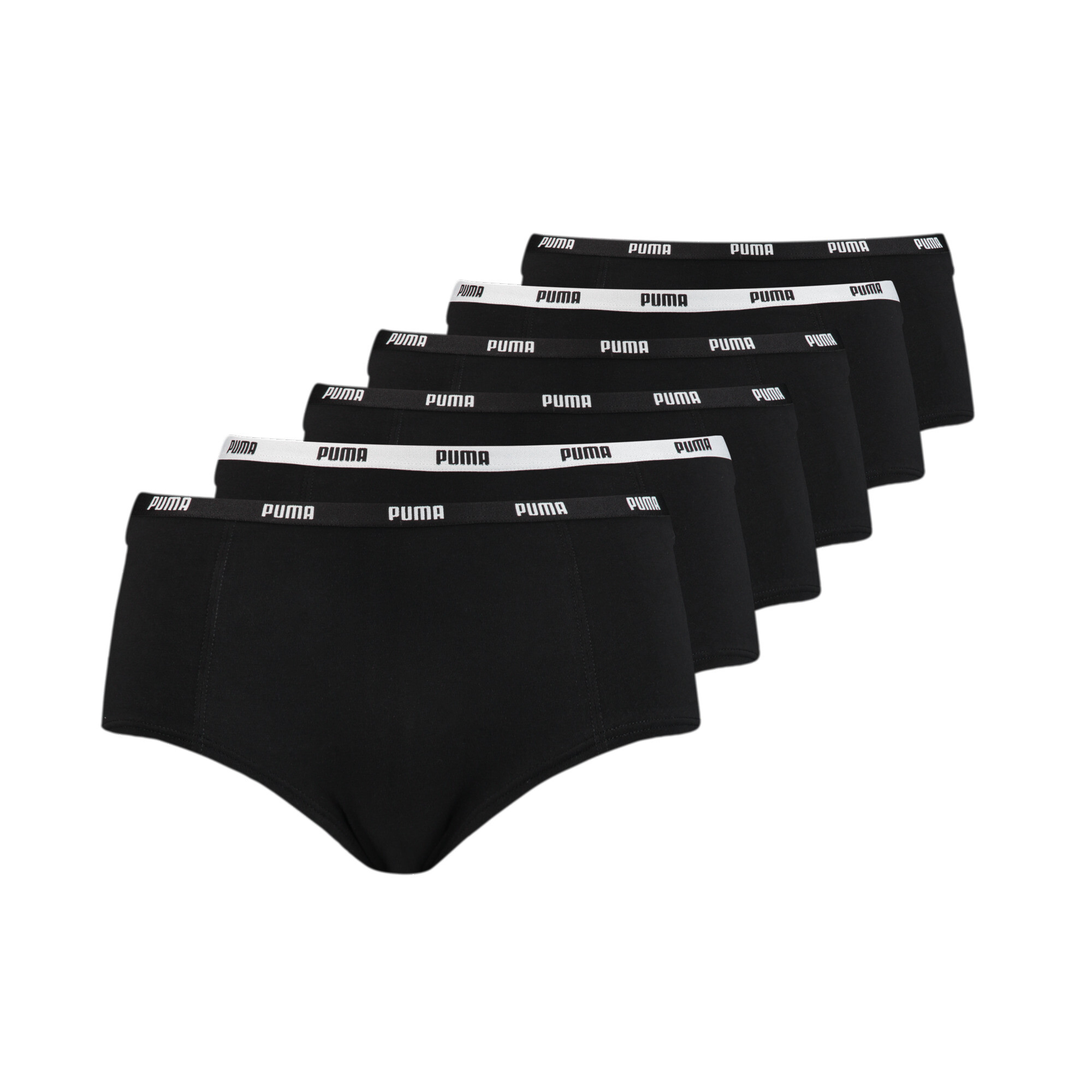 PUMA Slips Damen (6er-Pack), Kleidung, Schwarz, 1
