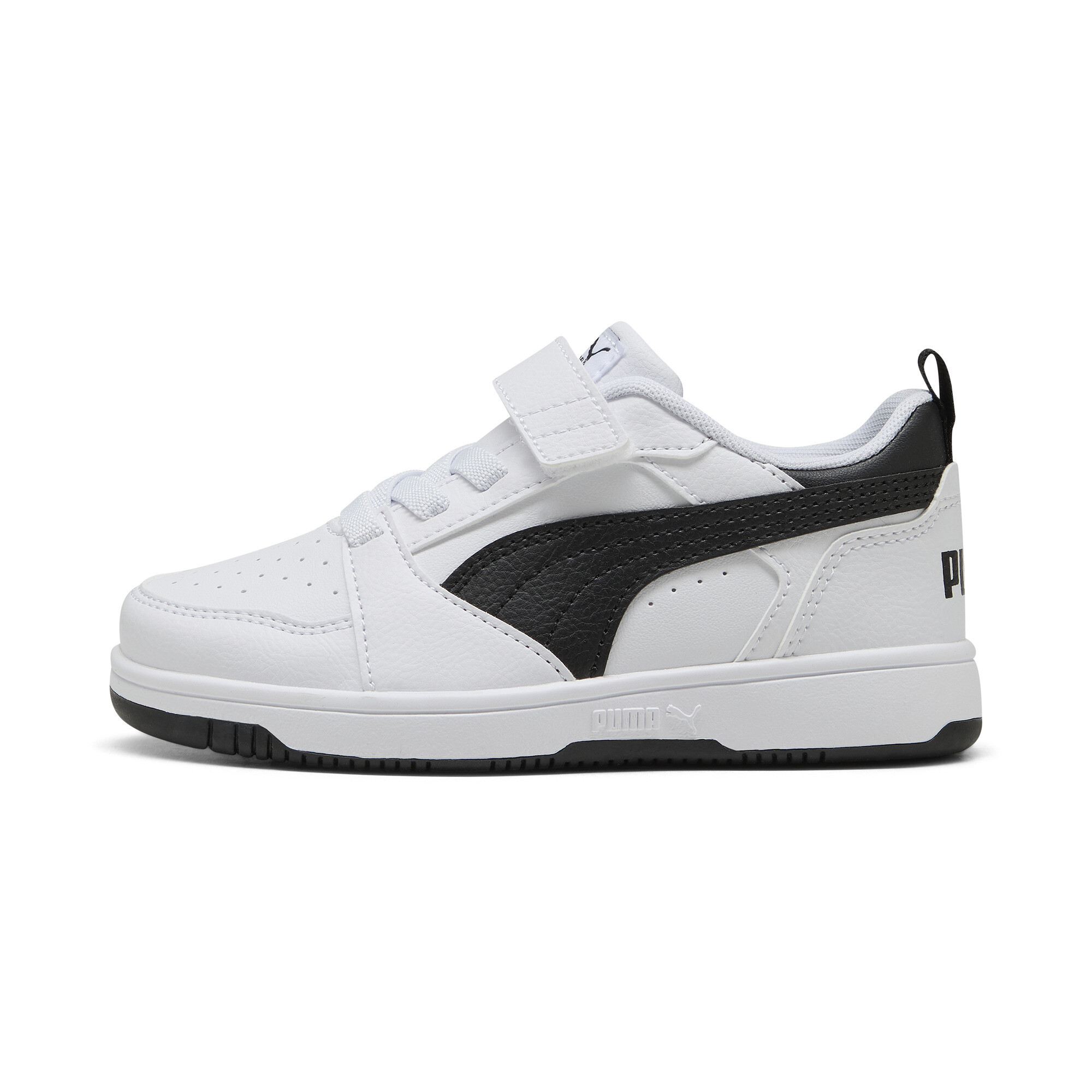 PUMA Rebound V6 Lo Sneakers Kinder, Schuhe, Weiß/Schwarz/Schwarz, 32