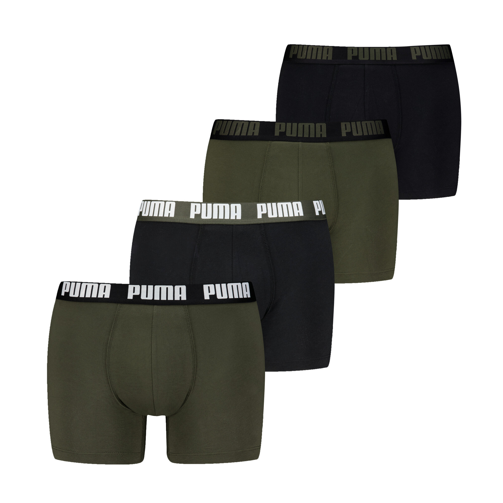 PUMA Boxershorts Herren (4-er Pack), Kleidung, Grün Combo, 3