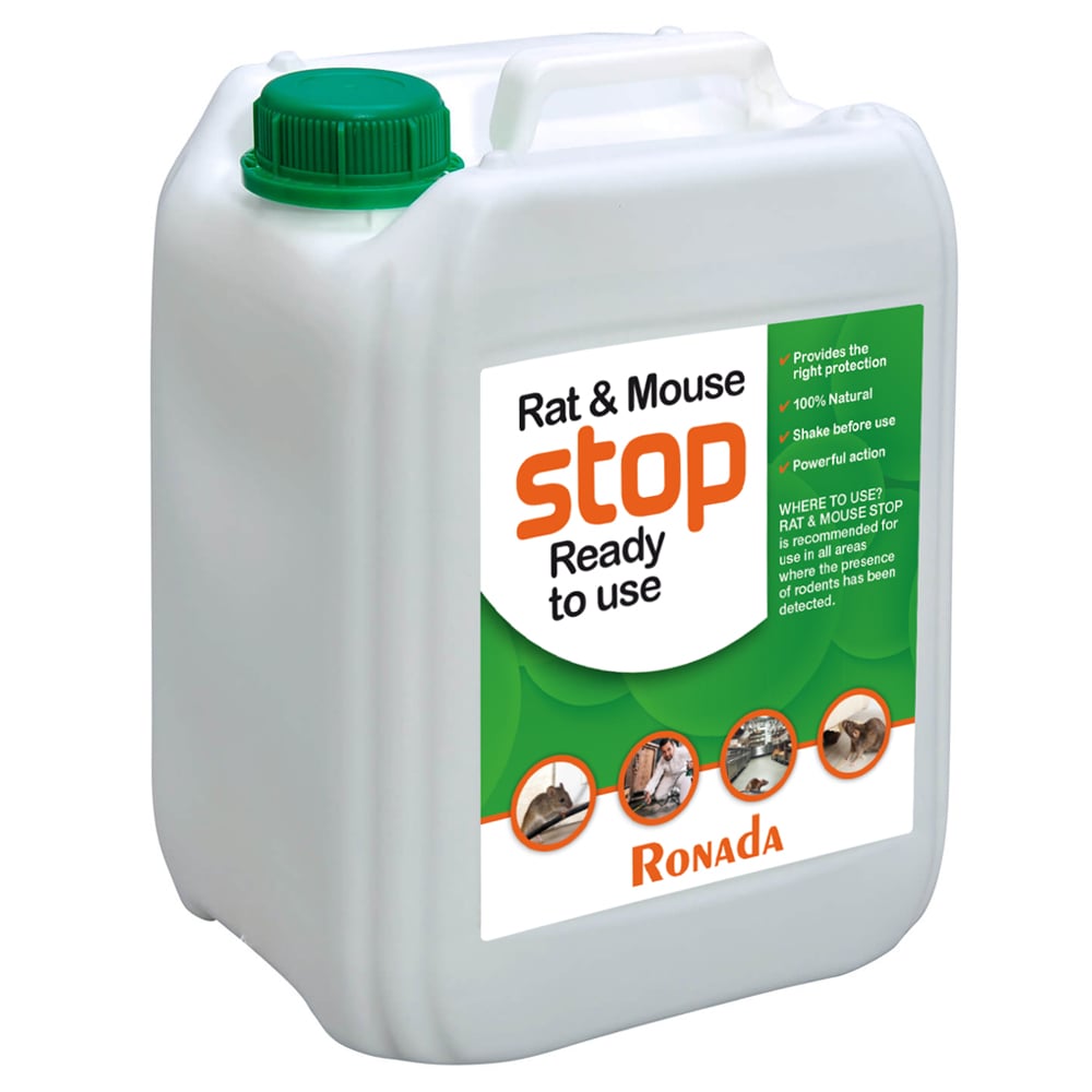 Spray Gegen Mäuse Und Ratten 5 Liter - Kraftvolle Formel - 100% Natürlich - Brauchfertig