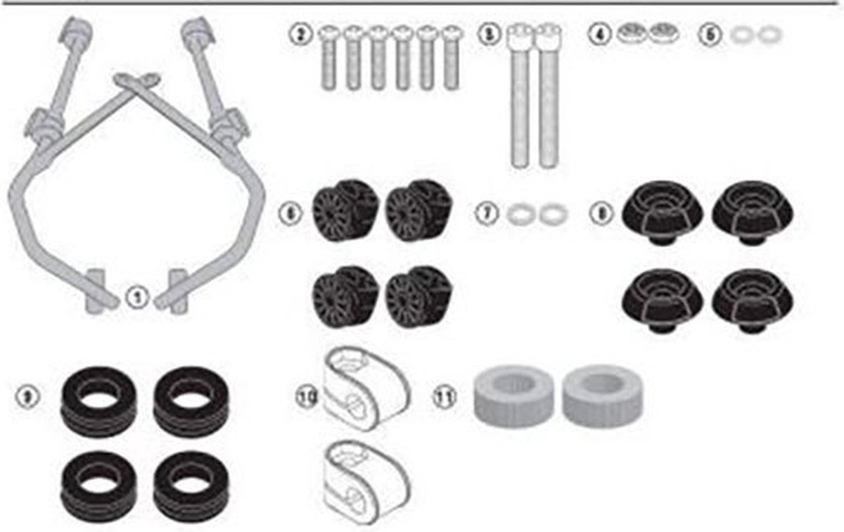 GIVI Windshield mounting kit, for motorcycles and scooters, A7054A