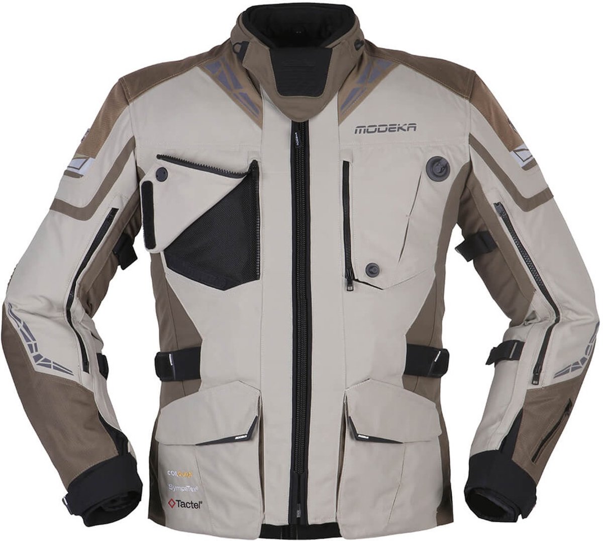 MODEKA Panamericana II, Men's textile motorcycle jacket, Sand-Khaki