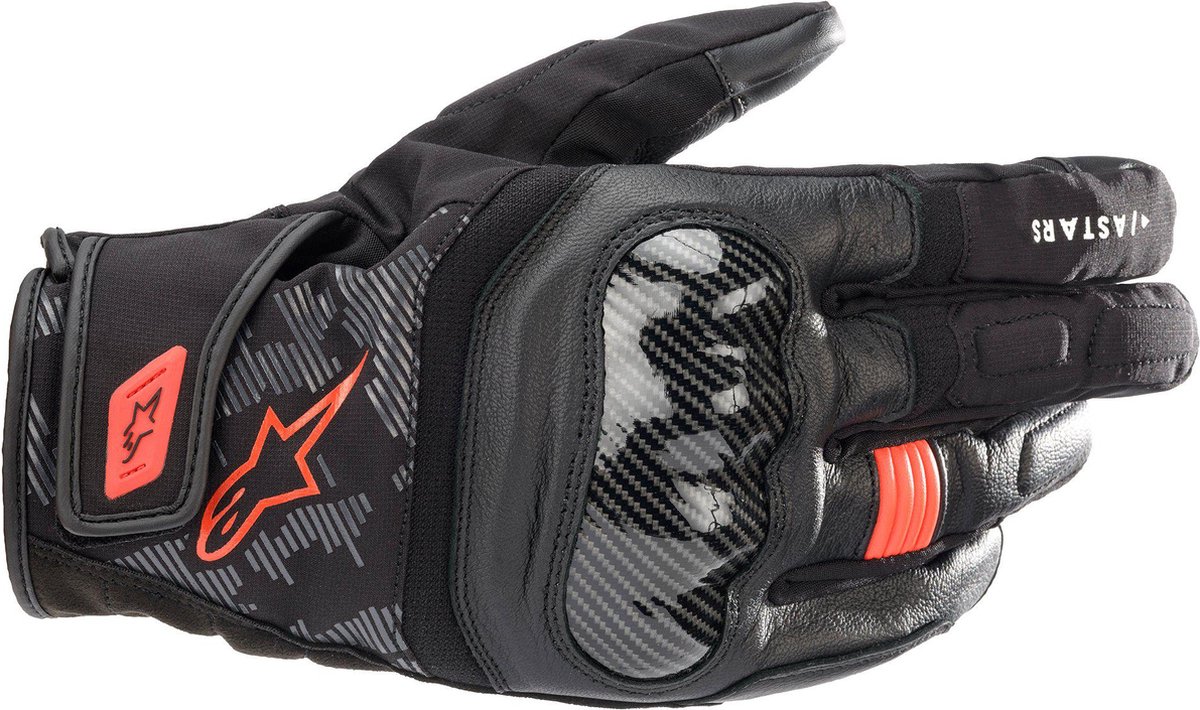 ALPINESTARS SMX Z Drystar Gloves, Mid-season motorcycle, Black-Red Fluo