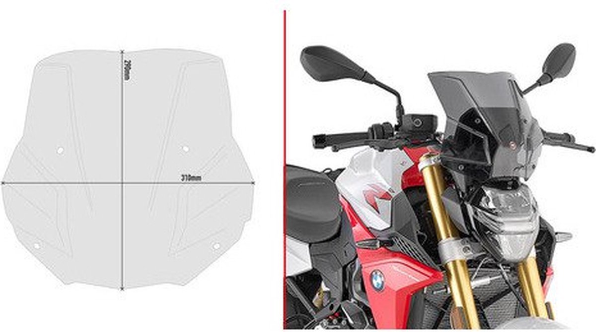 GIVI Windshield, for motorcycles and scooters, 5139S w/o mounting kit