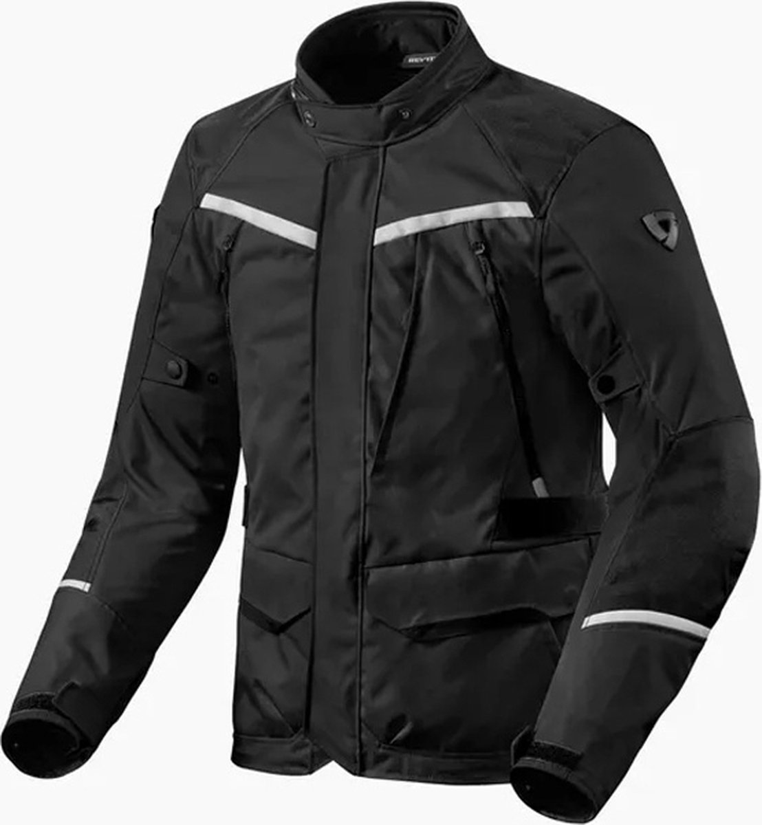 REV'IT! Voltiac 3 H2O, Men's textile motorcycle jacket, Black Silver