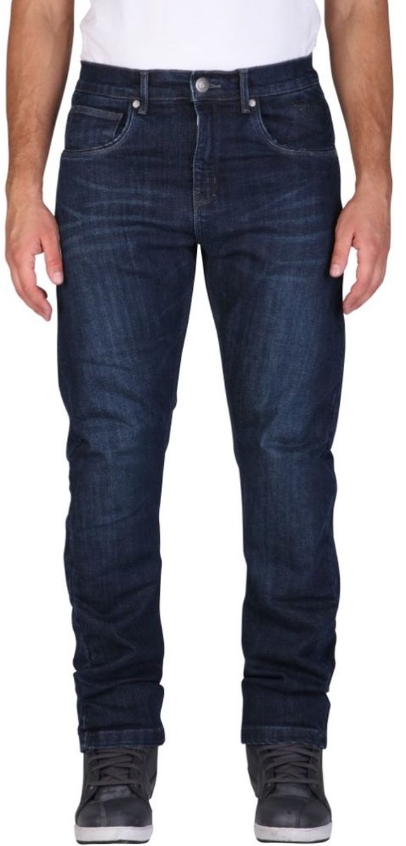 MODEKA Glenn Cool, Men's motorcycle jeans, Soft wash Dark Blue length 32