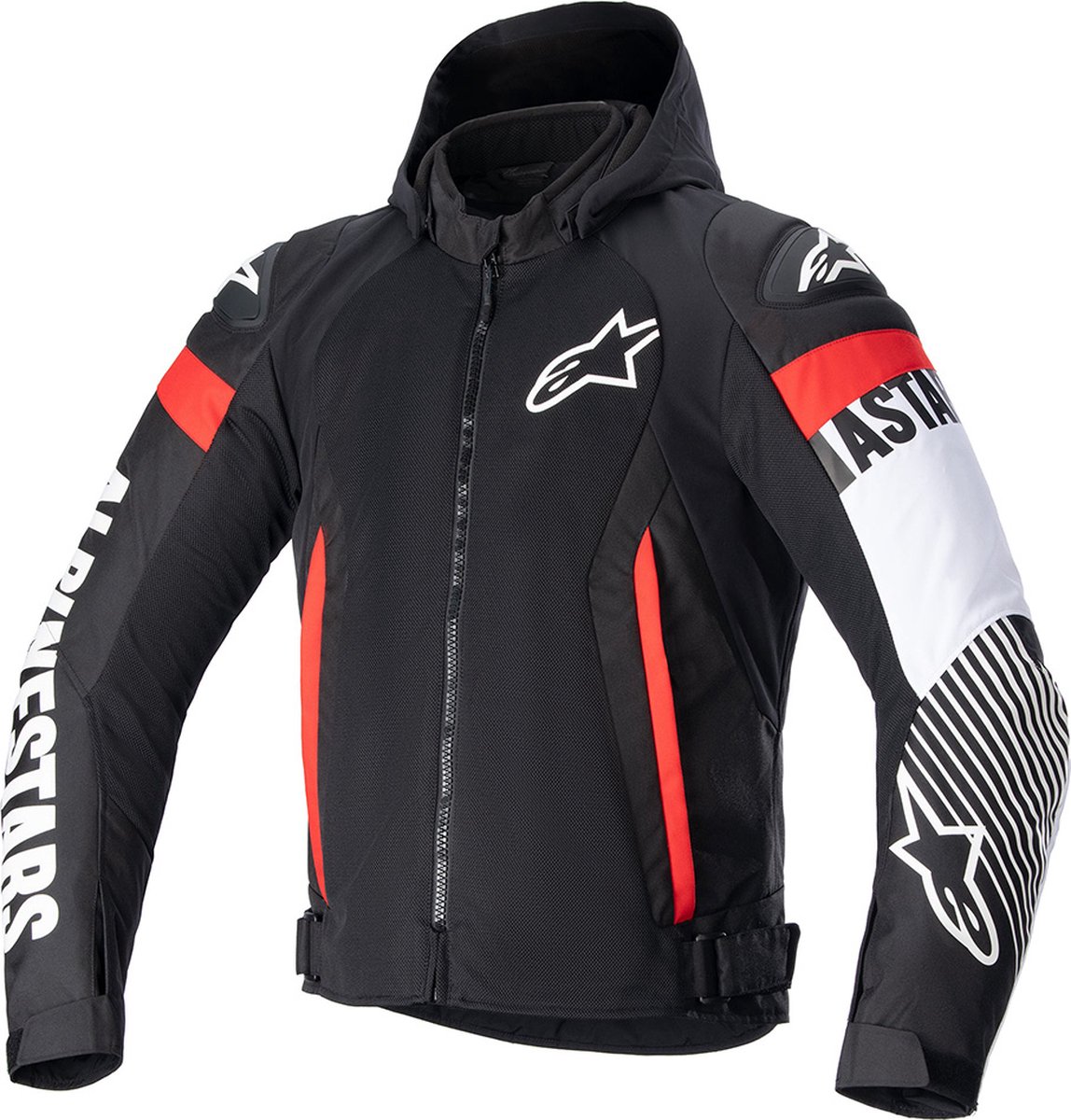 ALPINESTARS Zaca Air Jacket, Men's summer motorcycle, Black-White-Red Fluo