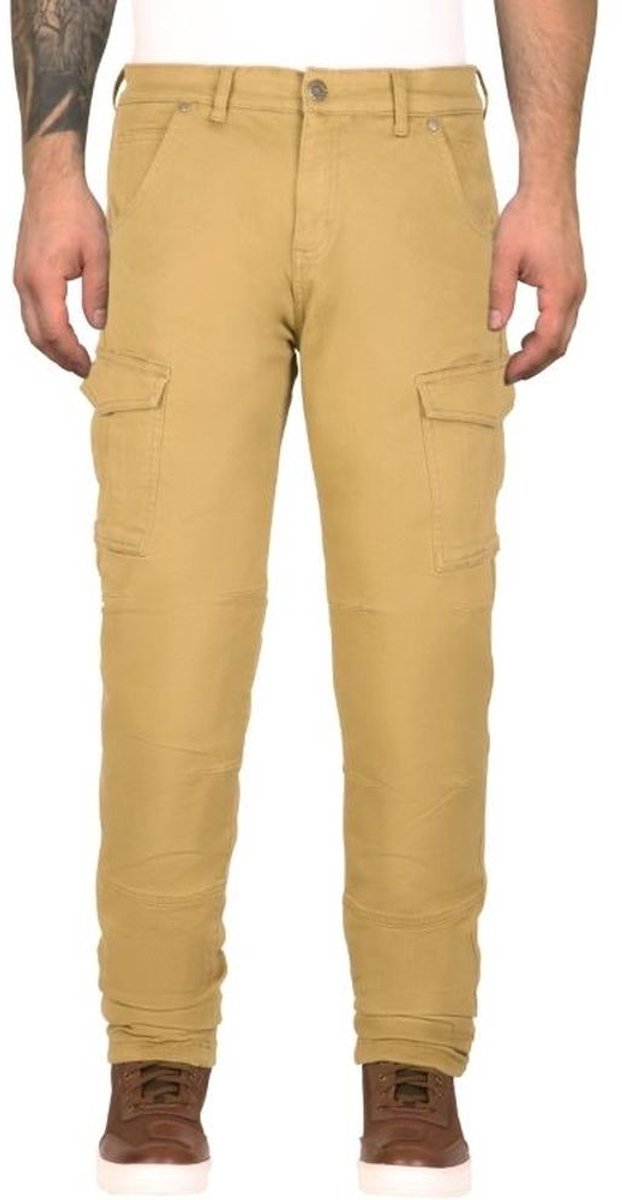 MODEKA Brandon Cargo, Men's motorcycle jeans, Sand Length 32