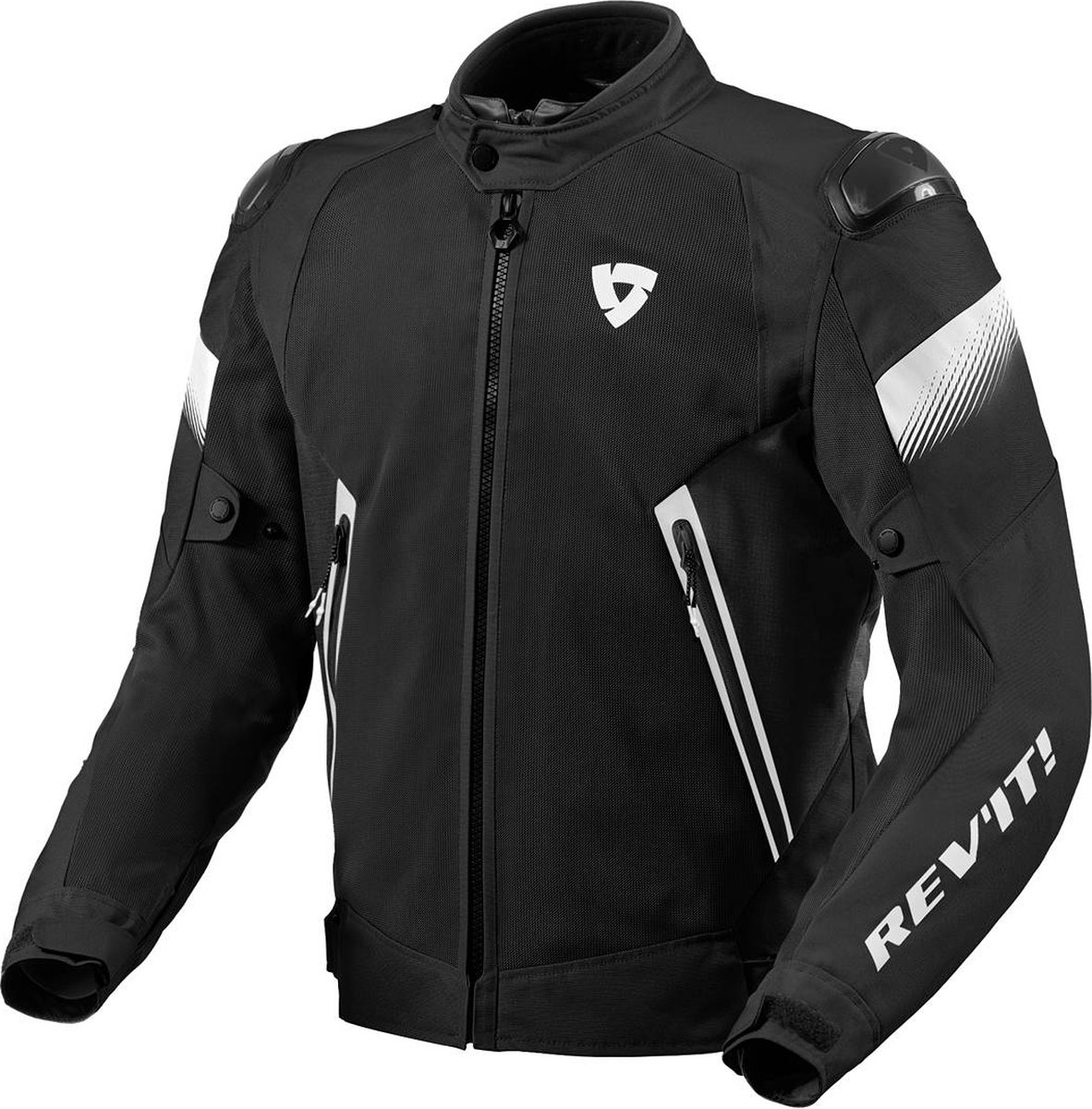 REV'IT! Control Air H2O jacket, Men's summer motorcycle, Black White