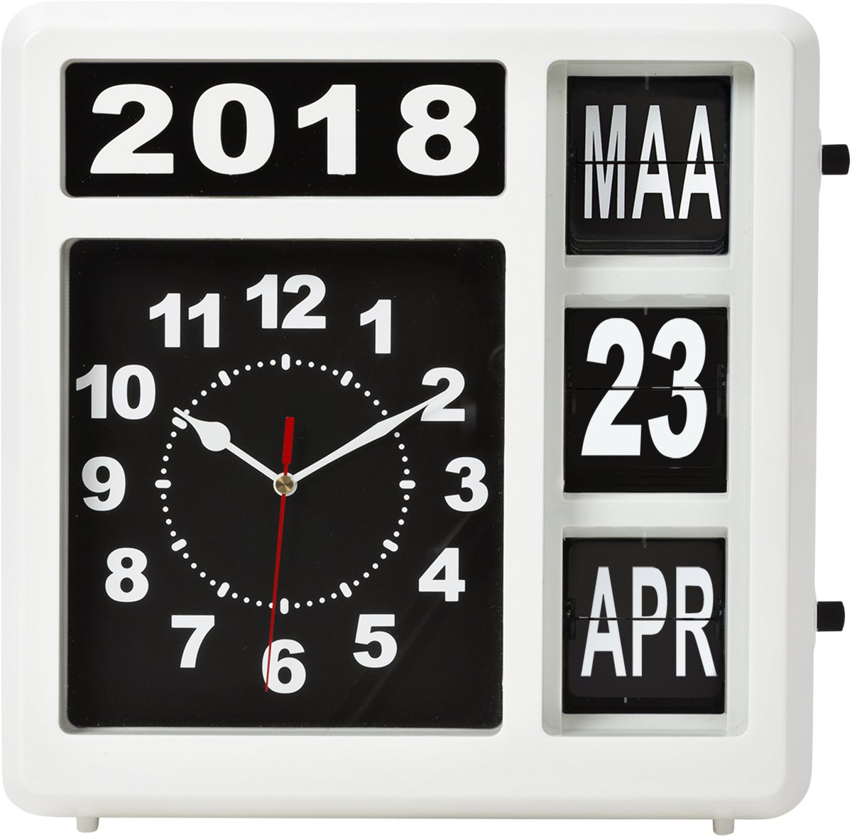 Wanduhr mit Flipchart-Kalender 31 x 31 cm Dutch