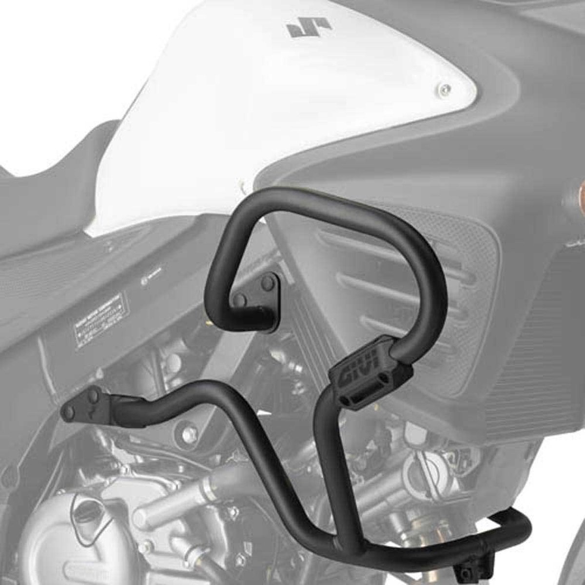 GIVI Crash bar, bars for motorcycles, TN532 Black powder-coated steel lower