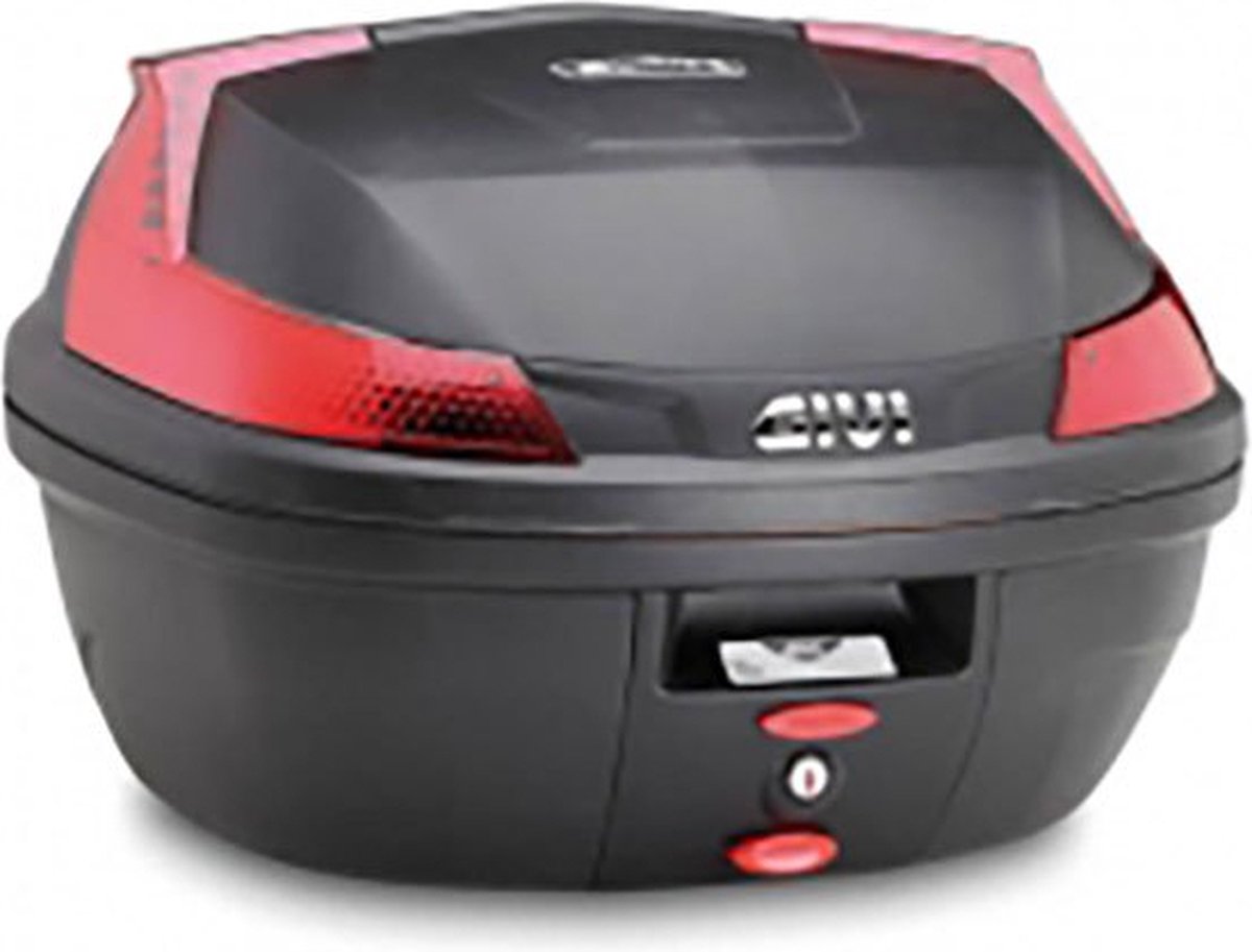 GIVI B37 Blade Monolock Top Case, boxes and side boxes for motorcycles, red reflectors, black cover