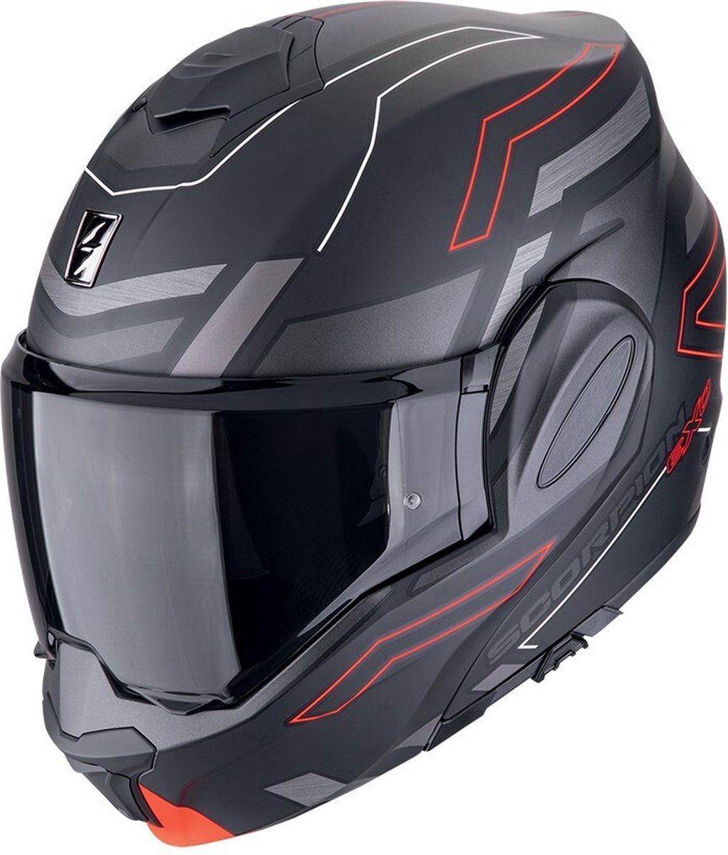 SCORPION EXO-Tech Evo Conquer Matt, Modular helmet, Black-Red