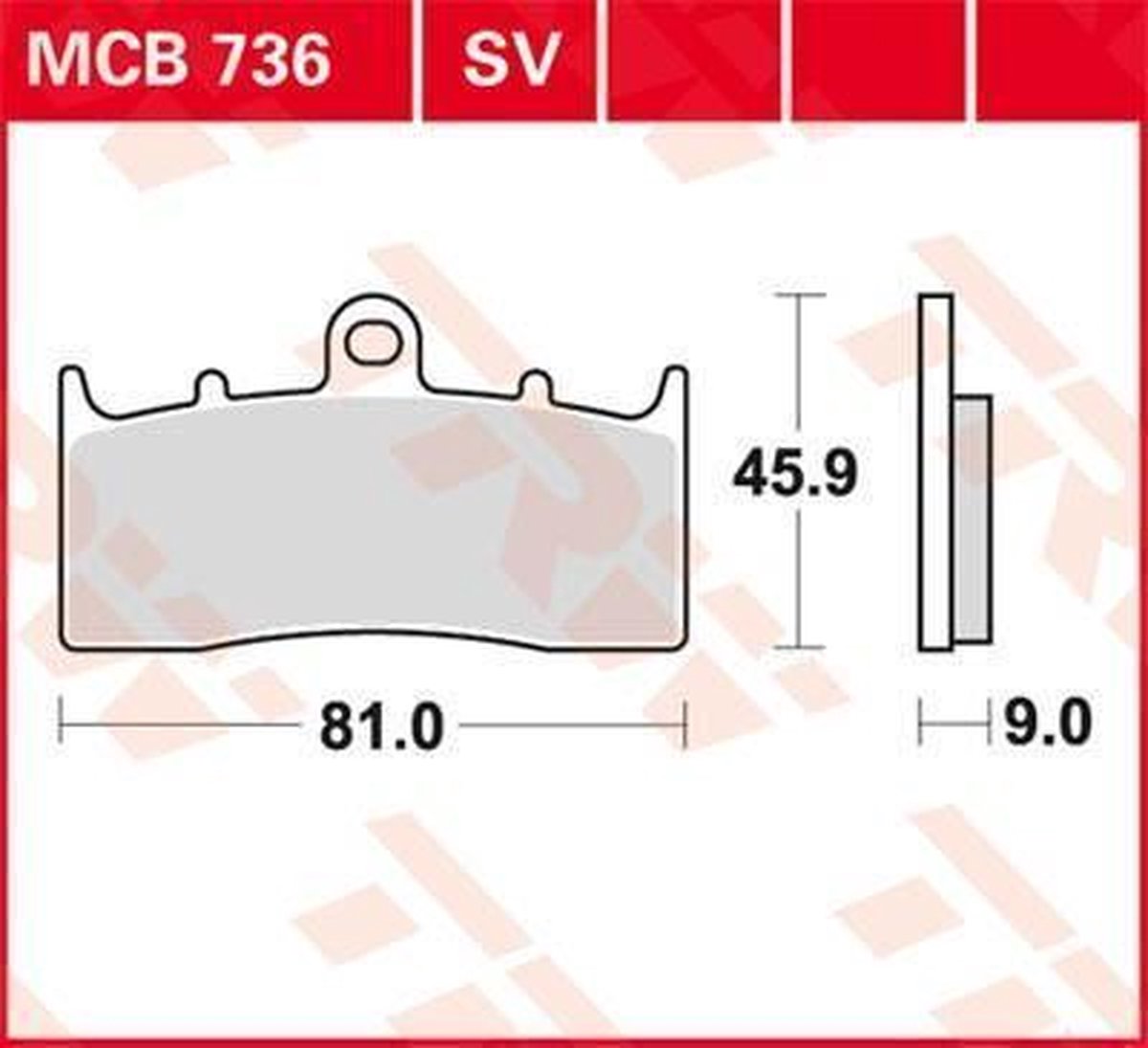 TRW Brake pads, and shoes for motorcycles, MCB736SV Sinter street